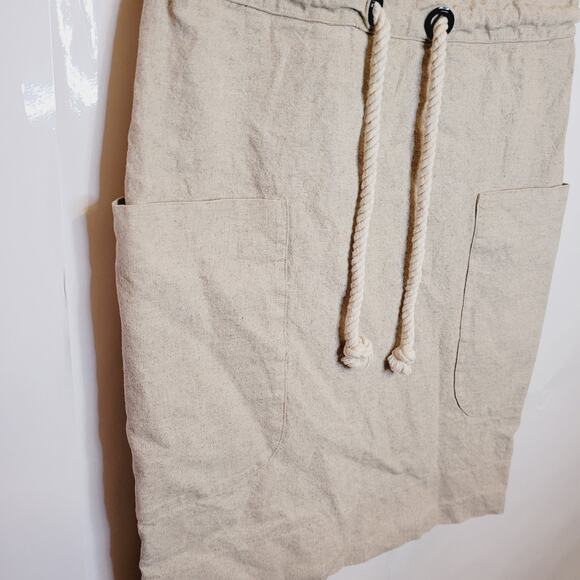 Anthropologie Maeve tan linen sleeveless drawstring waist utility dress size 0 - Picture 5 of 11